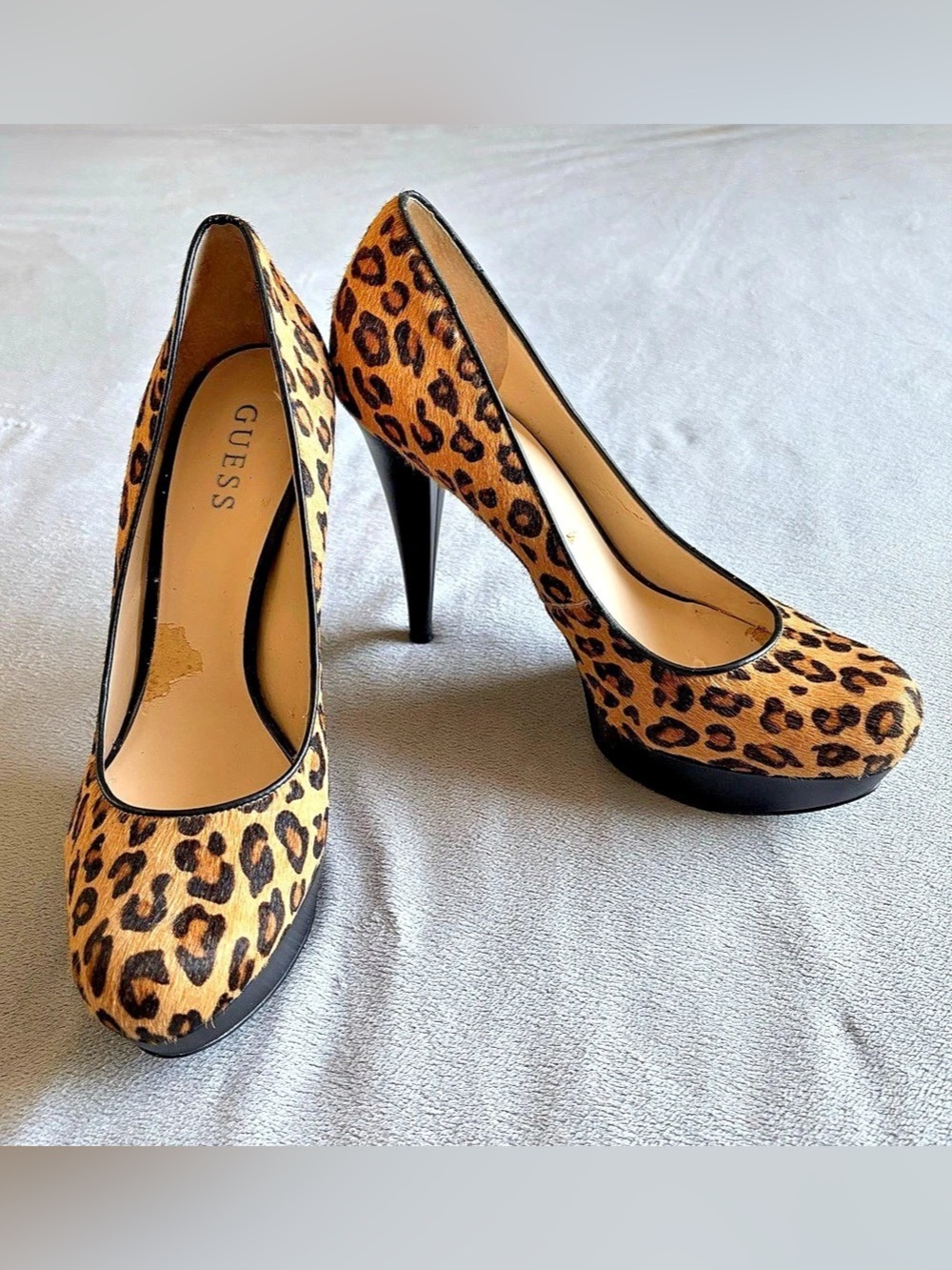GUESS Leopard Print Platform Heels US 10
